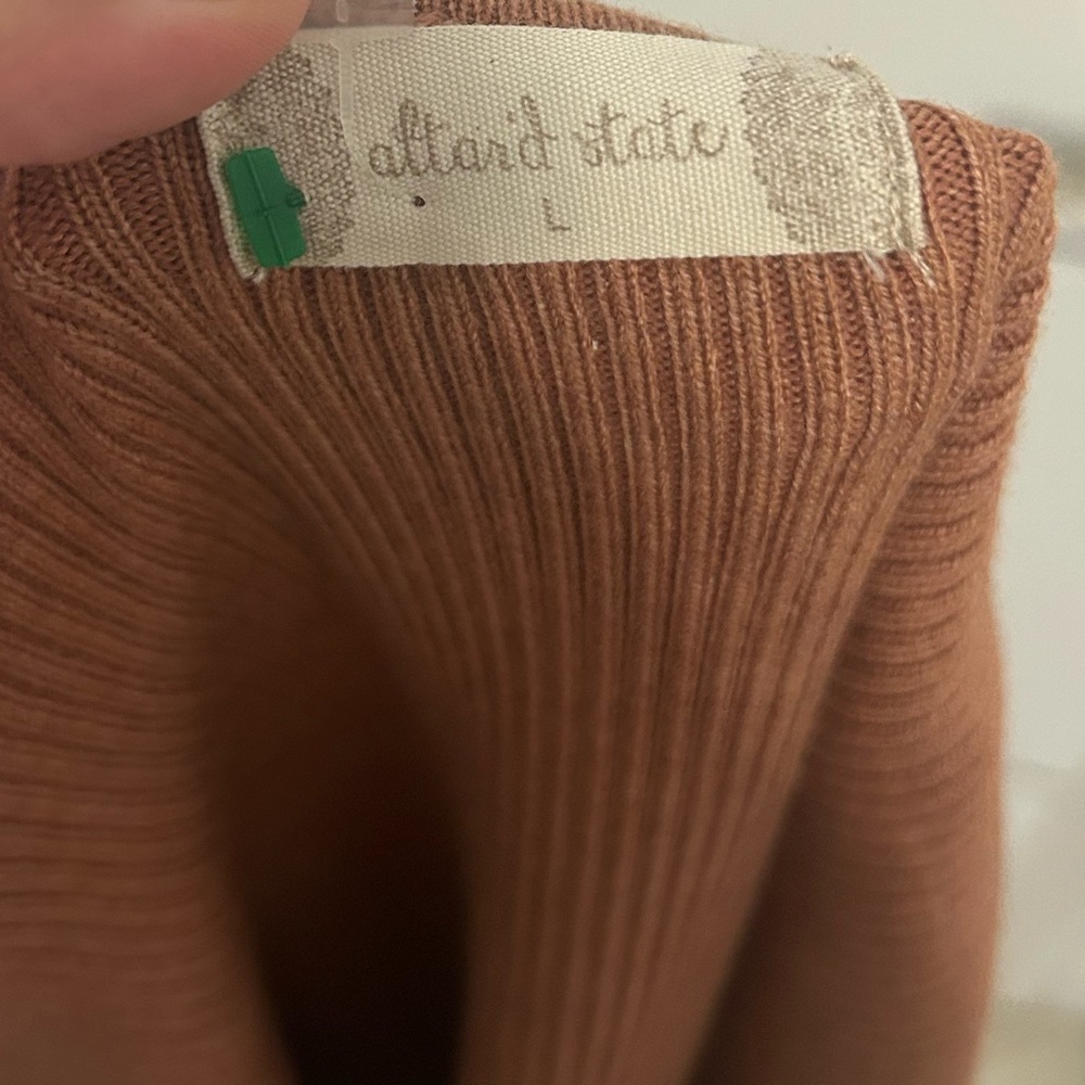 Altar'd State Warm Brown Knit Sweater Dress Women’s Size Large - Picture 5 of 5